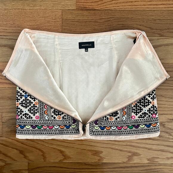 Majorelle Port Skirt Womens XS Multicolor Embroidery Boho Festival Maximalist - Picture 3 of 9